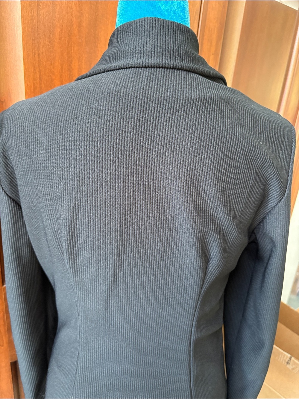 Blazer  Jacket  Double-Breasted Silvertone snaps Ribbed polyester women’s size S - Picture 8 of 11